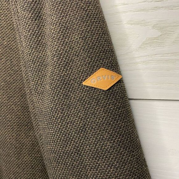 ORVIS Men’s 1/4 Zip Sherpa-Lined Pullover Sweater XL Brown - Picture 5 of 6